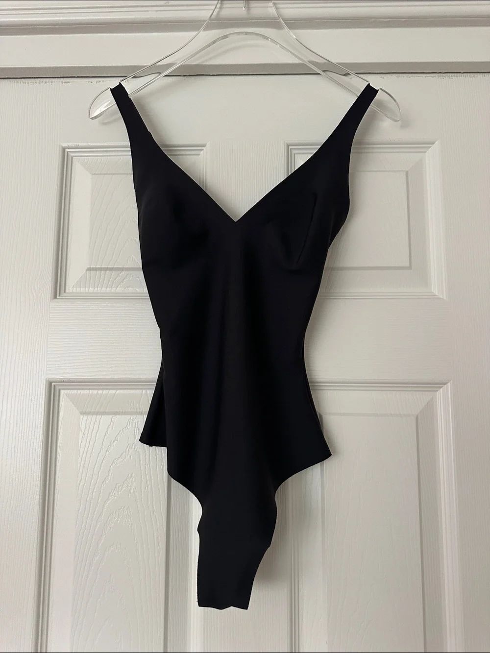 SKIMS Black V-Neck  Bodysuit
